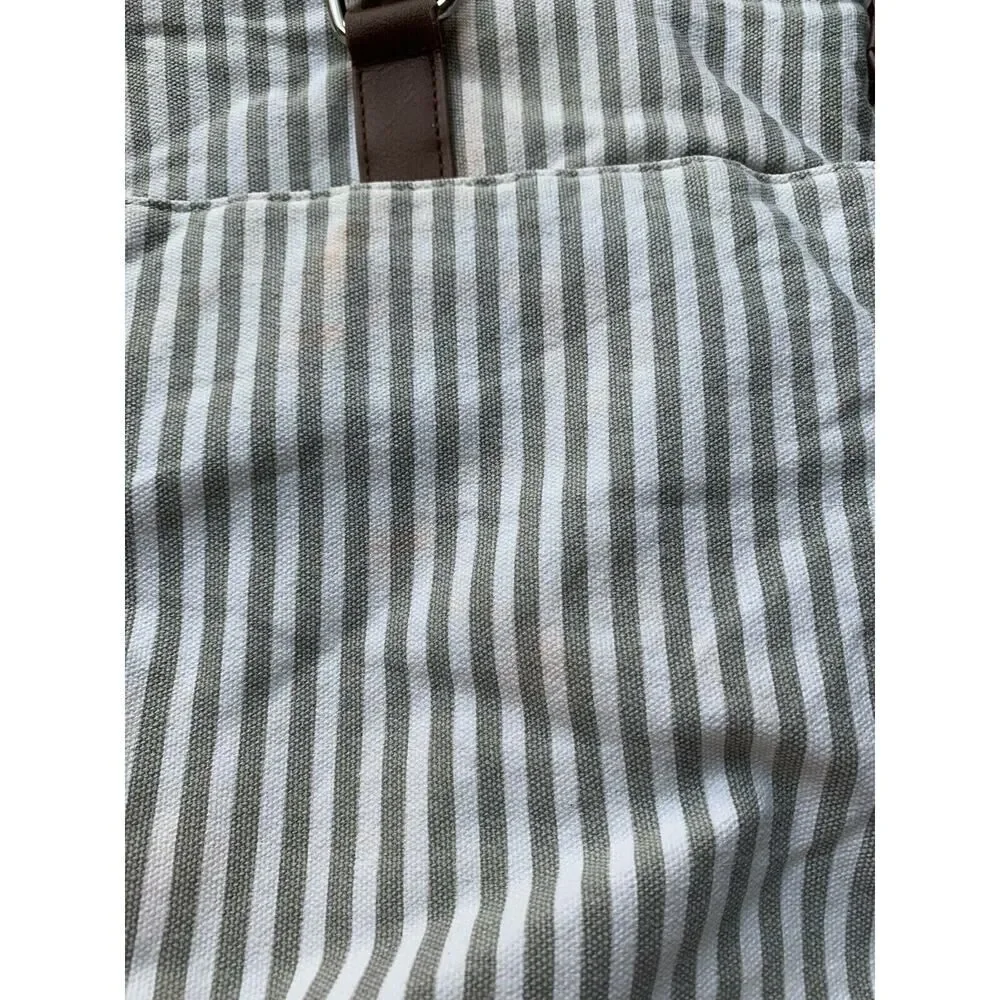HIP CUB Gray & White Striped Messenger Style Diaper Bag + Matching Changing Pad